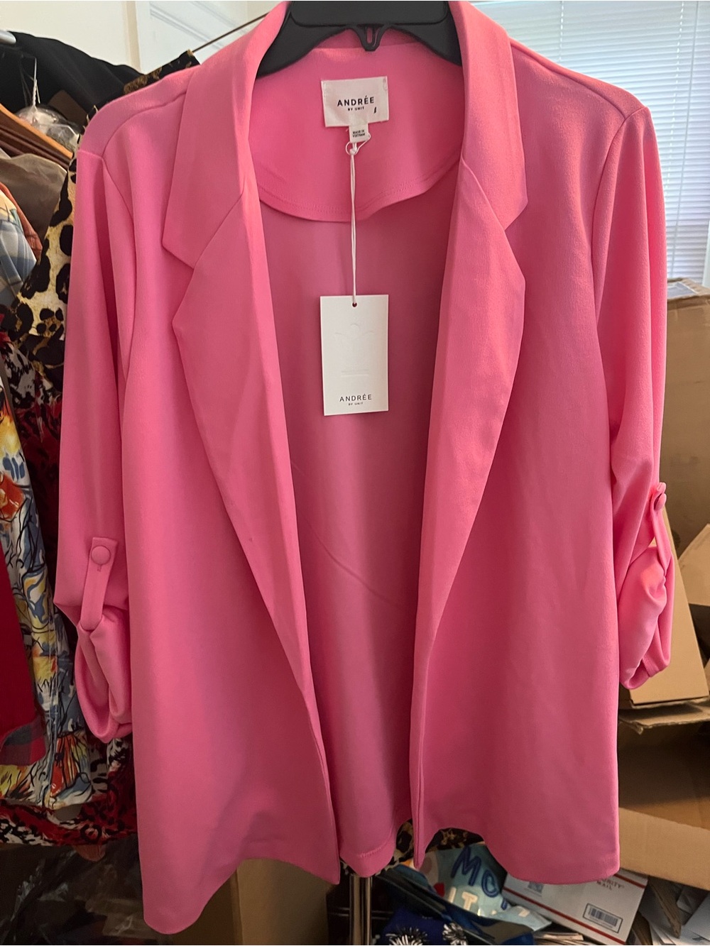 ANDRÉE BY UNIT Pink Open-Front Blazer Jacket